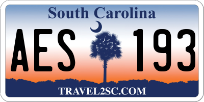 SC license plate AES193