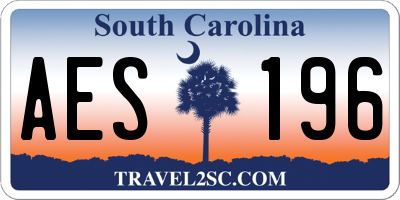 SC license plate AES196