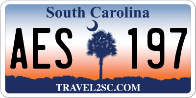 SC license plate AES197