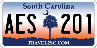 SC license plate AES201