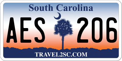 SC license plate AES206