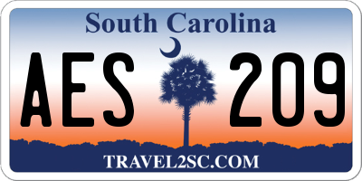 SC license plate AES209