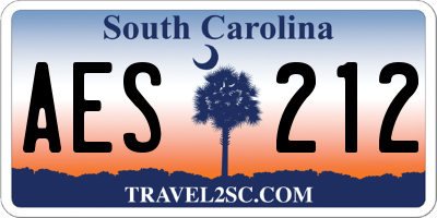 SC license plate AES212