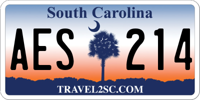 SC license plate AES214