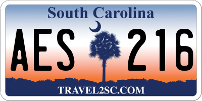 SC license plate AES216
