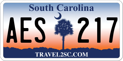 SC license plate AES217
