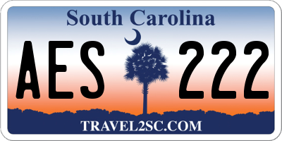 SC license plate AES222
