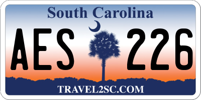 SC license plate AES226