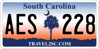 SC license plate AES228