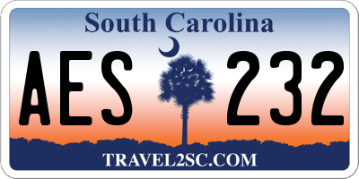 SC license plate AES232