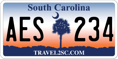 SC license plate AES234