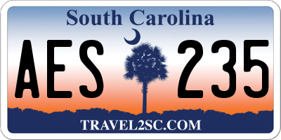 SC license plate AES235