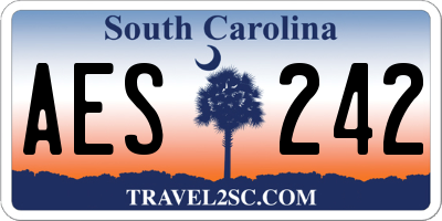 SC license plate AES242