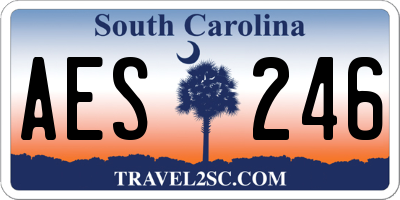 SC license plate AES246