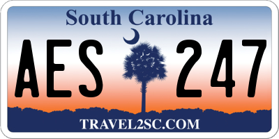 SC license plate AES247
