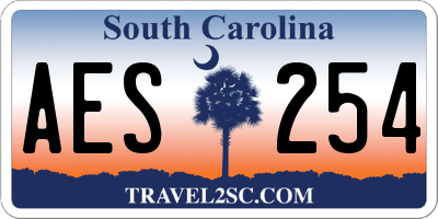 SC license plate AES254