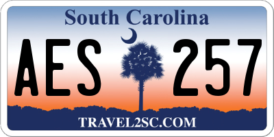 SC license plate AES257