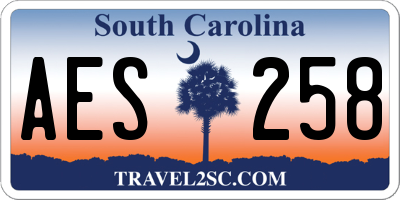 SC license plate AES258
