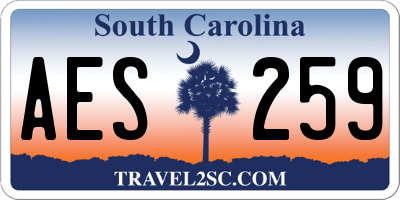 SC license plate AES259