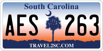SC license plate AES263
