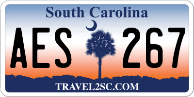 SC license plate AES267