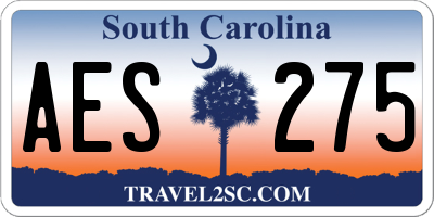 SC license plate AES275