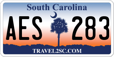 SC license plate AES283