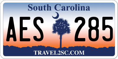 SC license plate AES285
