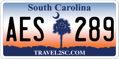 SC license plate AES289