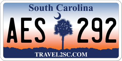SC license plate AES292