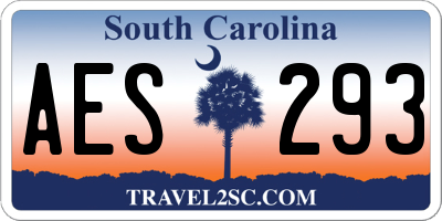 SC license plate AES293
