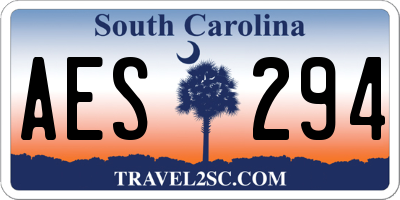 SC license plate AES294