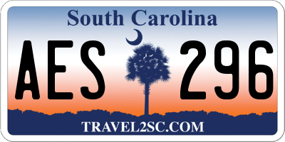 SC license plate AES296