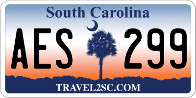 SC license plate AES299