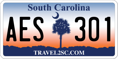 SC license plate AES301