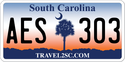 SC license plate AES303