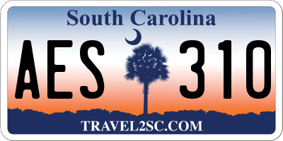 SC license plate AES310