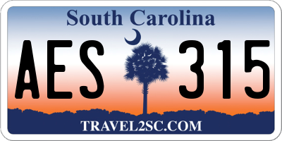 SC license plate AES315