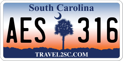 SC license plate AES316