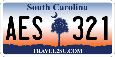 SC license plate AES321