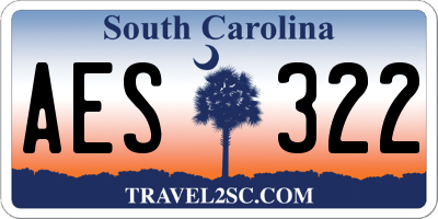 SC license plate AES322