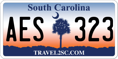 SC license plate AES323