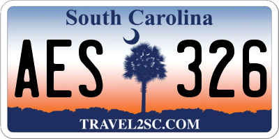 SC license plate AES326