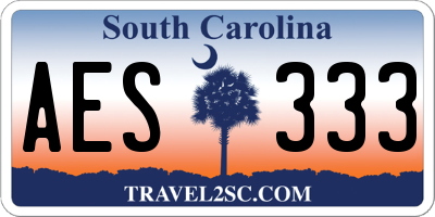 SC license plate AES333