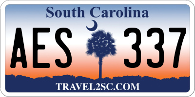 SC license plate AES337
