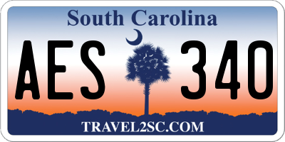 SC license plate AES340