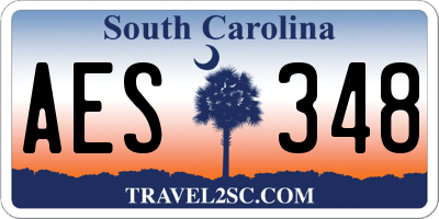 SC license plate AES348