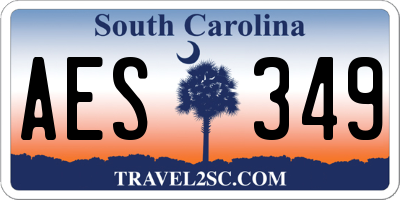 SC license plate AES349