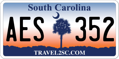 SC license plate AES352