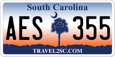 SC license plate AES355